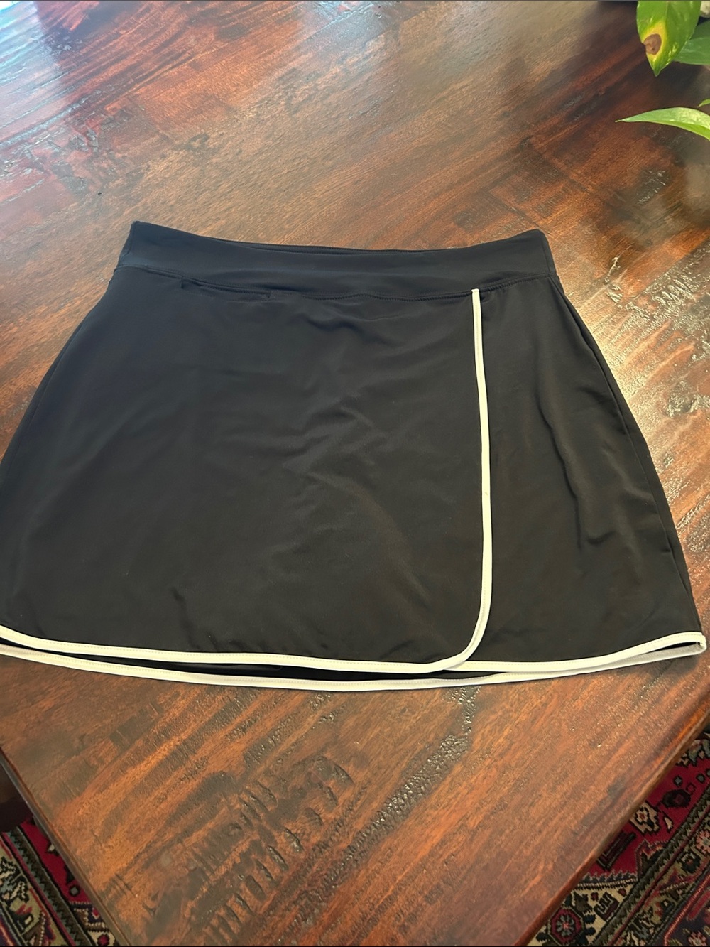 be inspired Black Mini Skort with White Piping